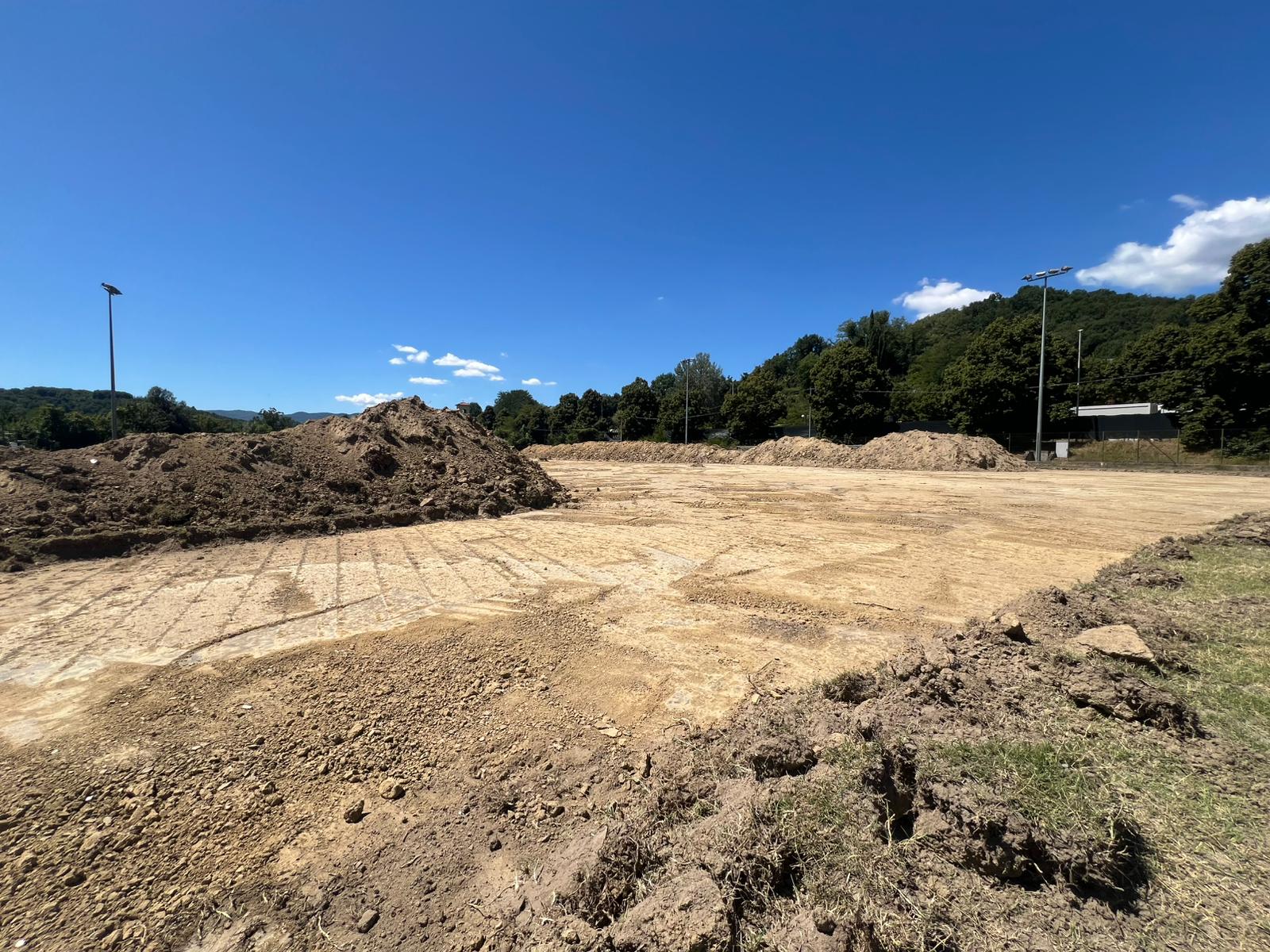 campo del Madonnino - lavori in corso (foto da comunicato Comune di Figline e Incisa Valdarno)