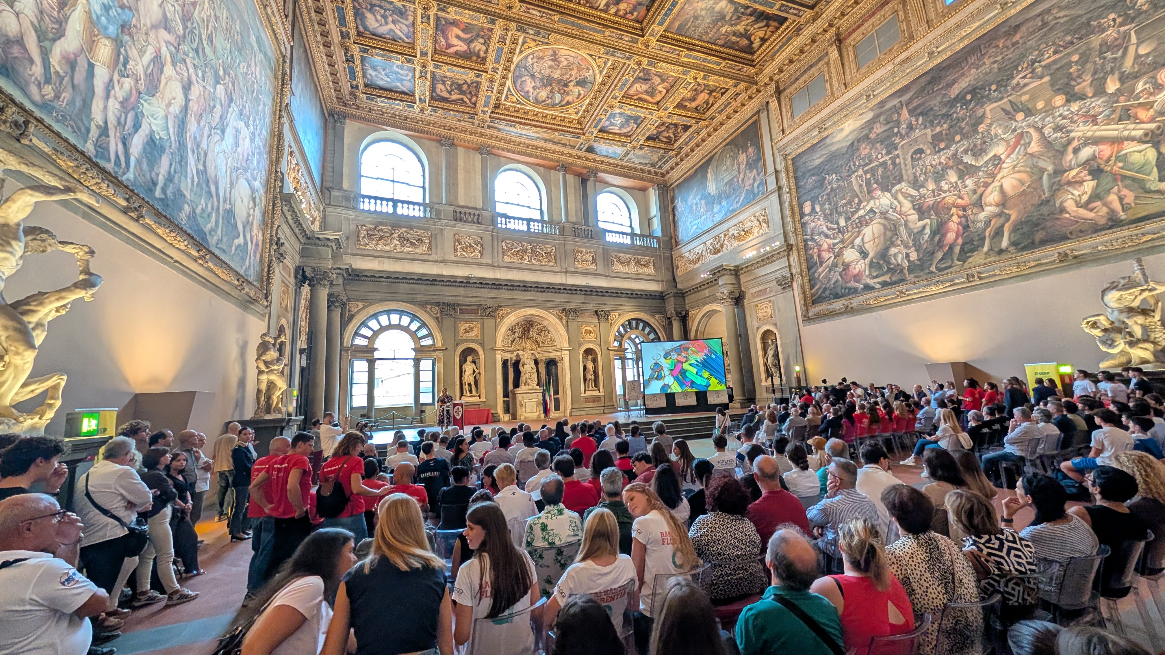 un momento della cerimonia in Palazzo Vecchio