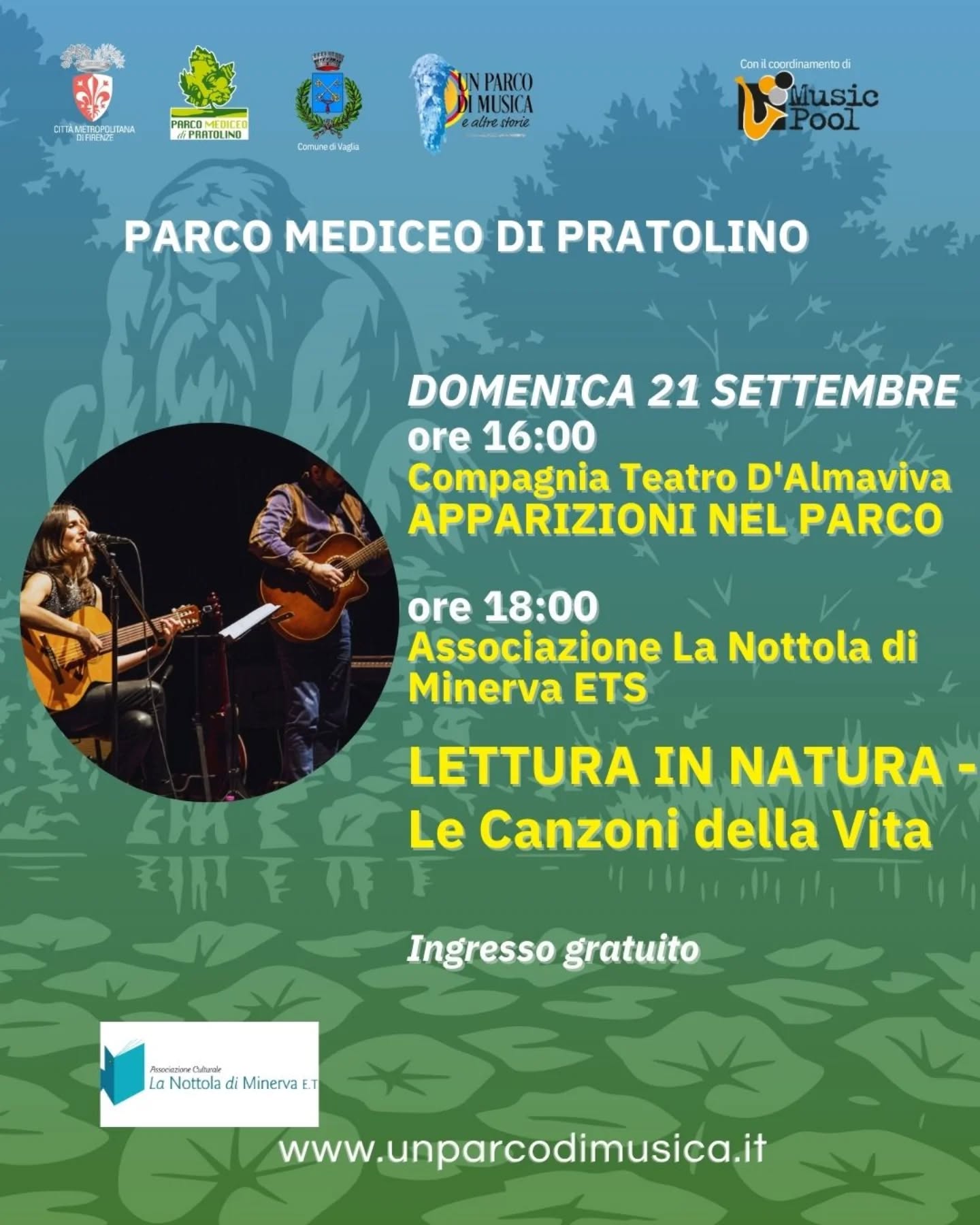 Locandina Un Parco di Musica e altre storie al Parco Mediceo di Pratolino - Evento 21 settembre 2025