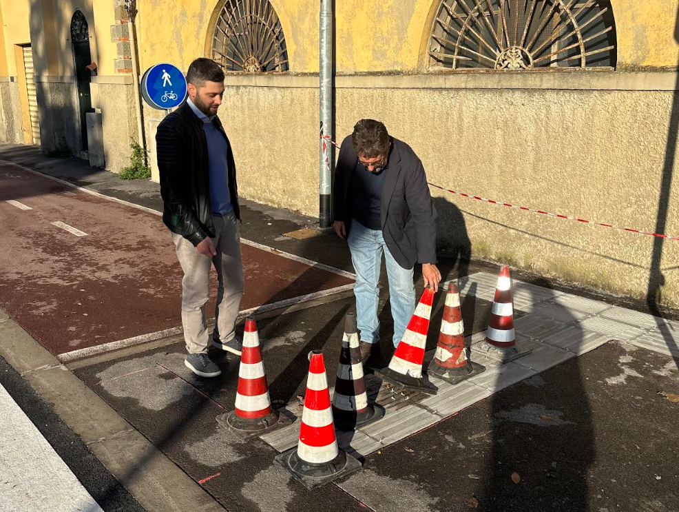 I lavori per la riqualificazione di via Roma (Fonte foto comunicato Comune di Signa)