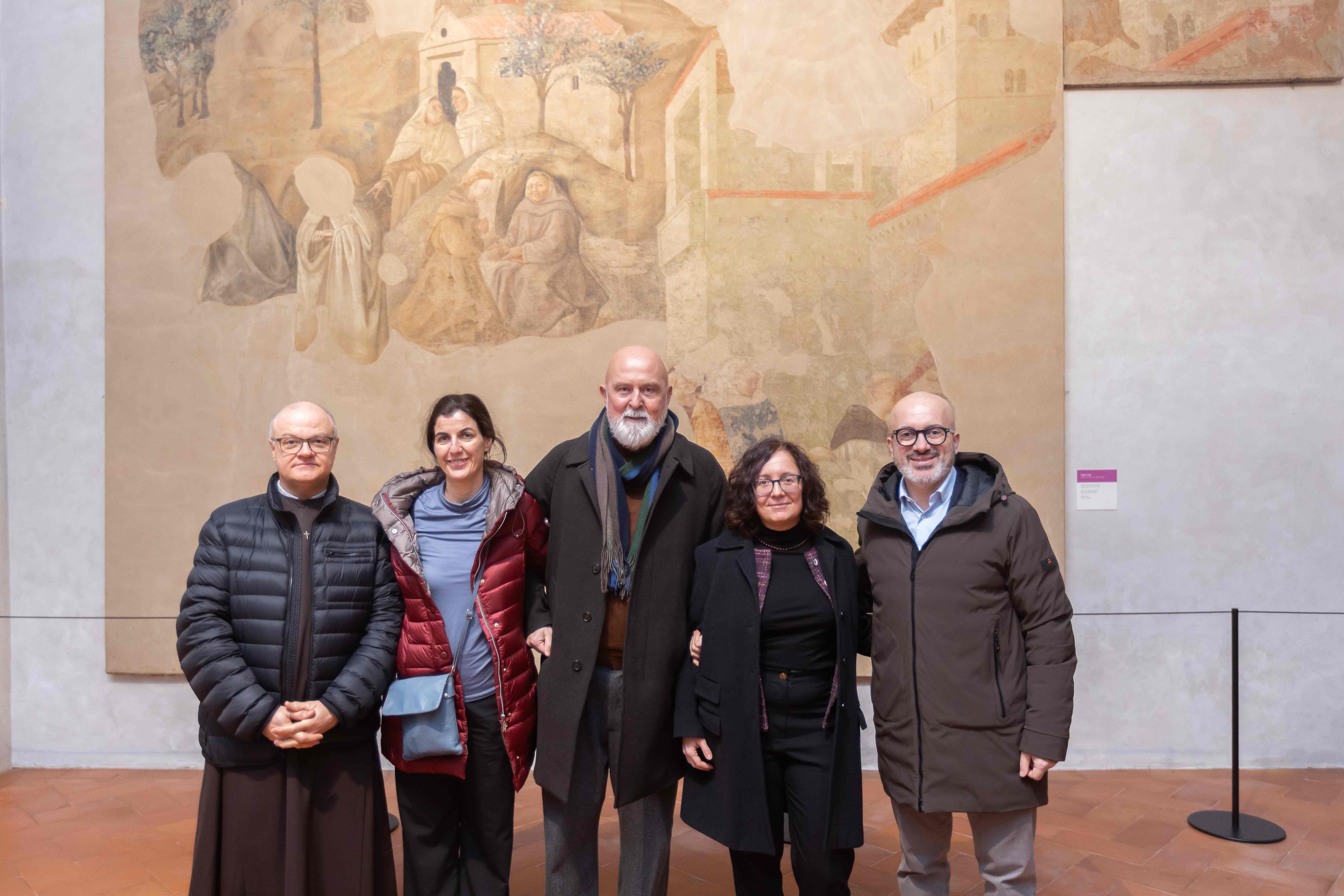 Da sx Padre Raffaele, Valentina Zucchi, Carlo Francini, Silvia Colucci, Giovanni Bettarini (Fonte foto: comunicato Mus.E Firenze)