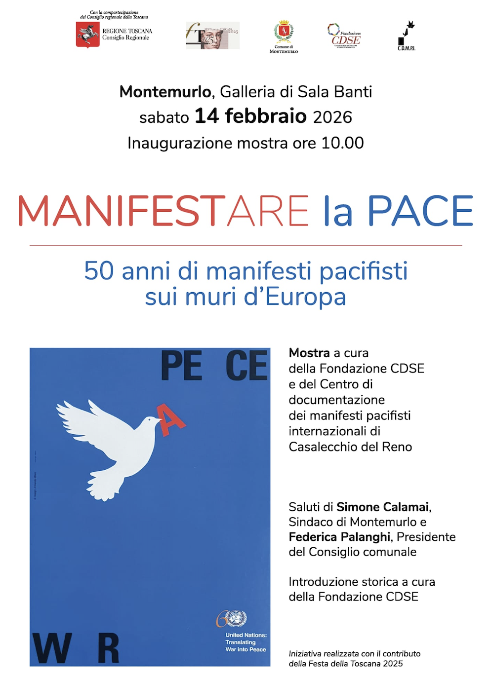 Manifestare la pace, una mostra nella galleria della Sala Banti racconta 50 anni di manifesti pacifisti sui muri d’Europa