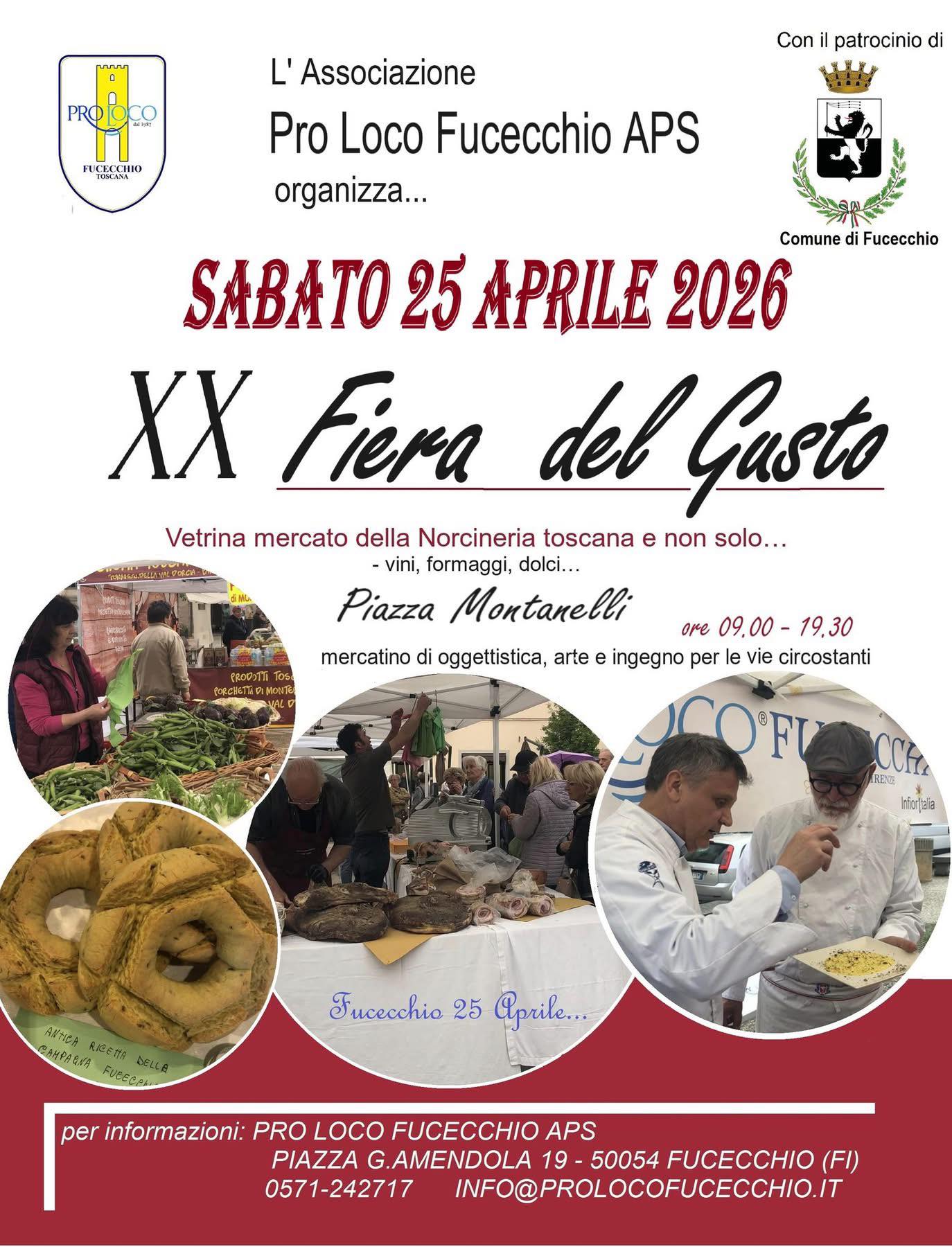 Sabato 25 aprile torna la Fiera del Gusto di Fucecchio