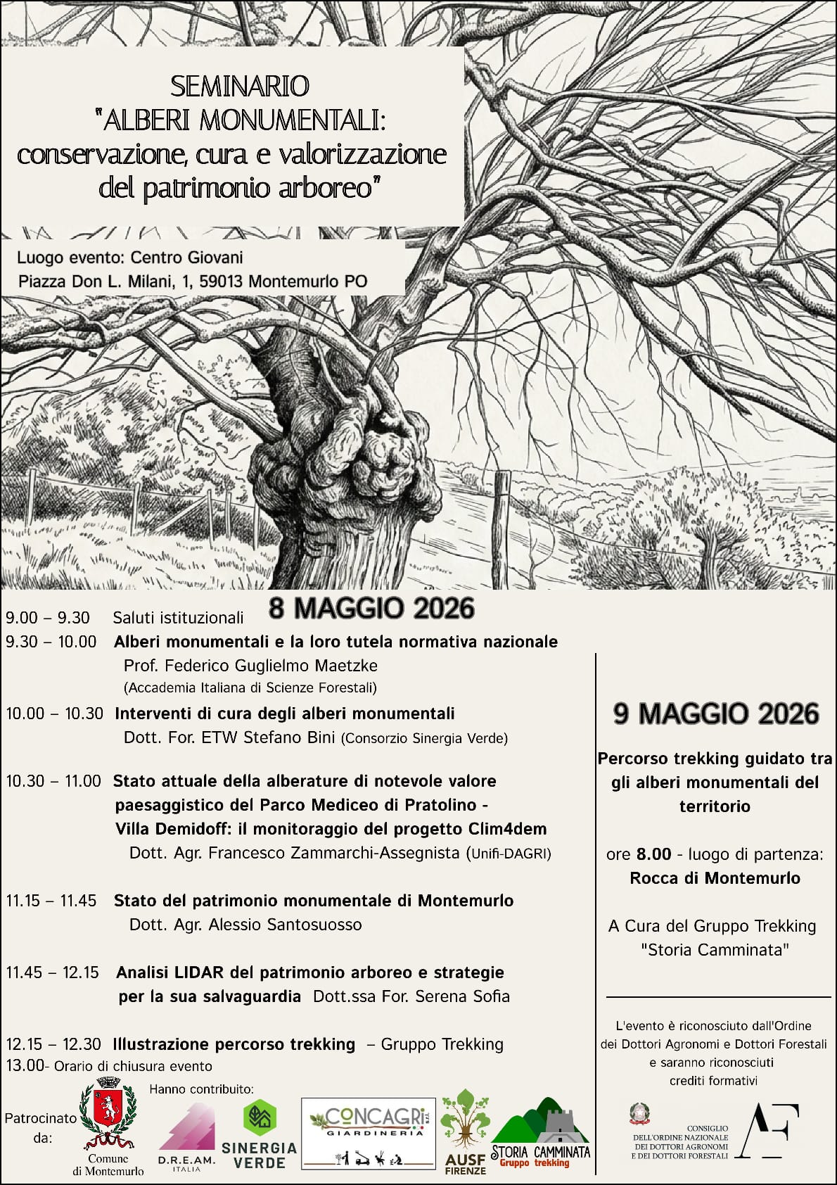 A Montemurlo un seminario dedicato agli alberi monumentali: conservazione, cura e valorizzazione del patrimonio arboreo (Fonte foto Comune di Montemurlo)