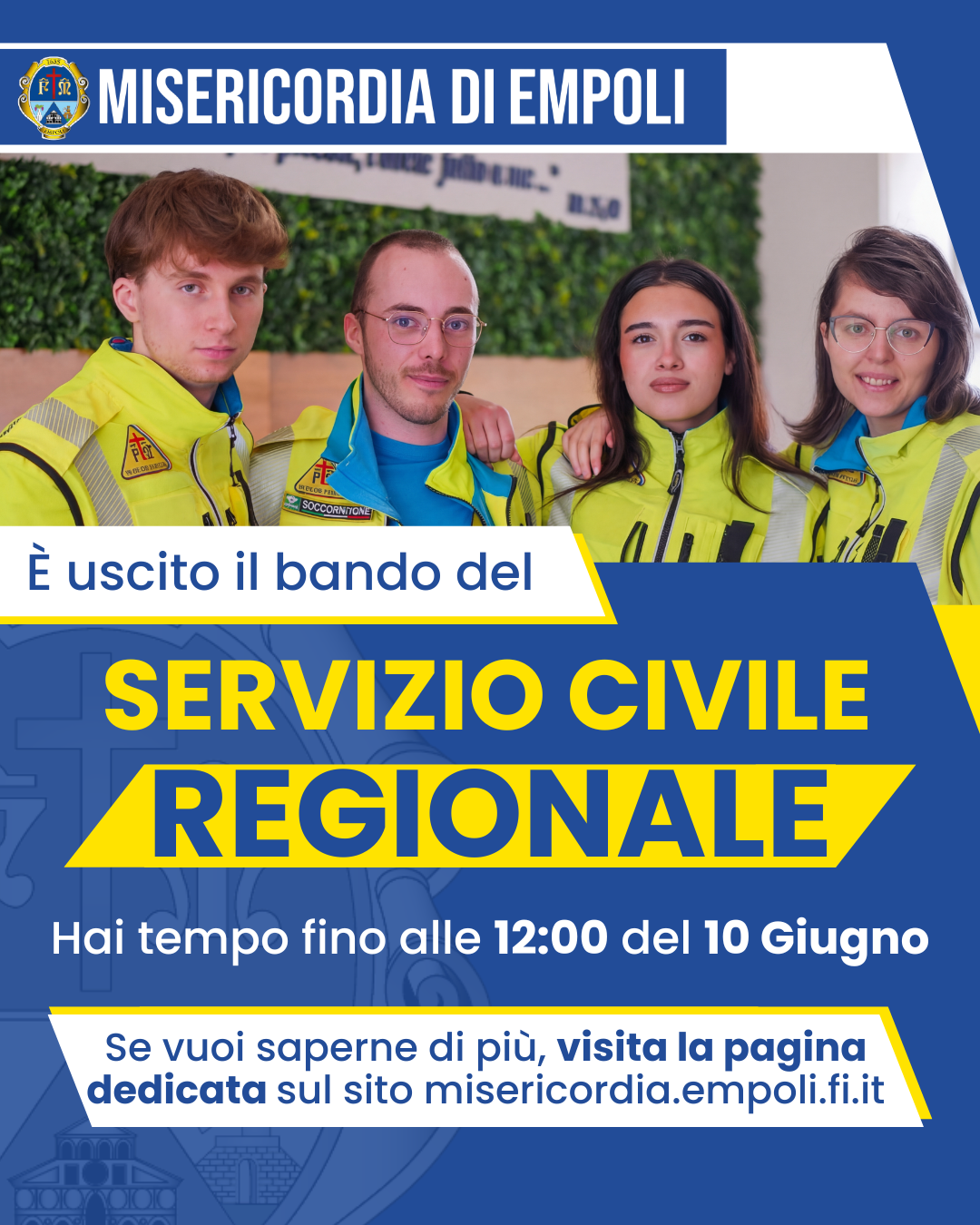 La Misericordia di Empoli mette a disposizione un posto per il servizio civile regionale 2026