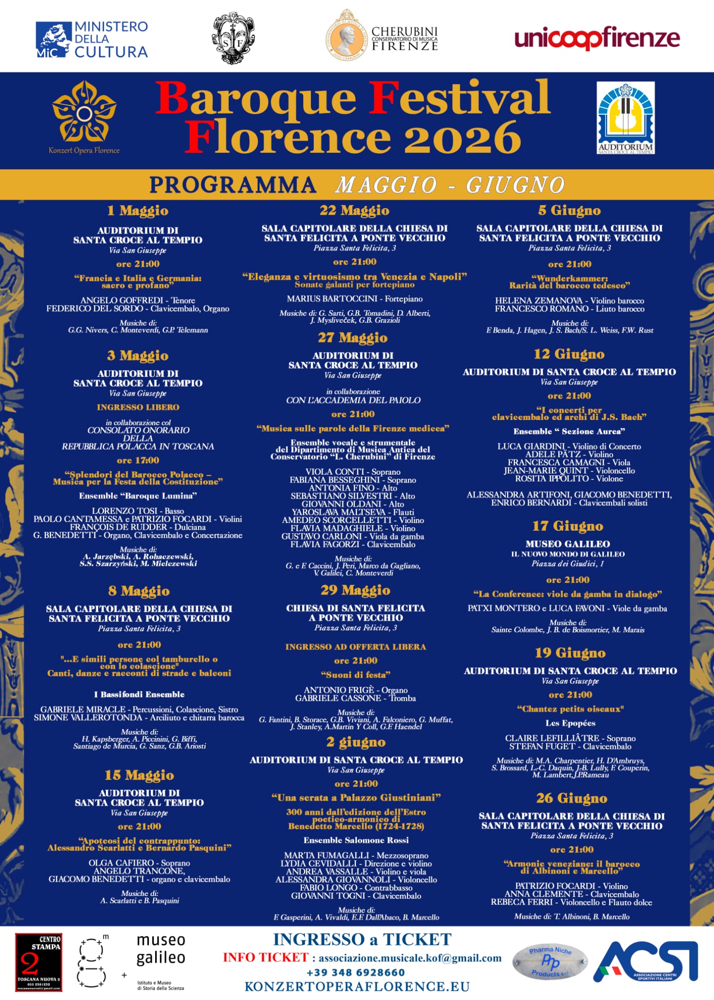 Locandina con programma