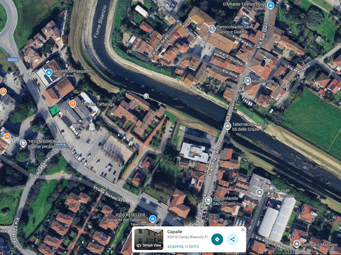 Localizzazione dell'intervento (Fonte immagine comunicato Consorzio di Bonifica Medio Valdarno)