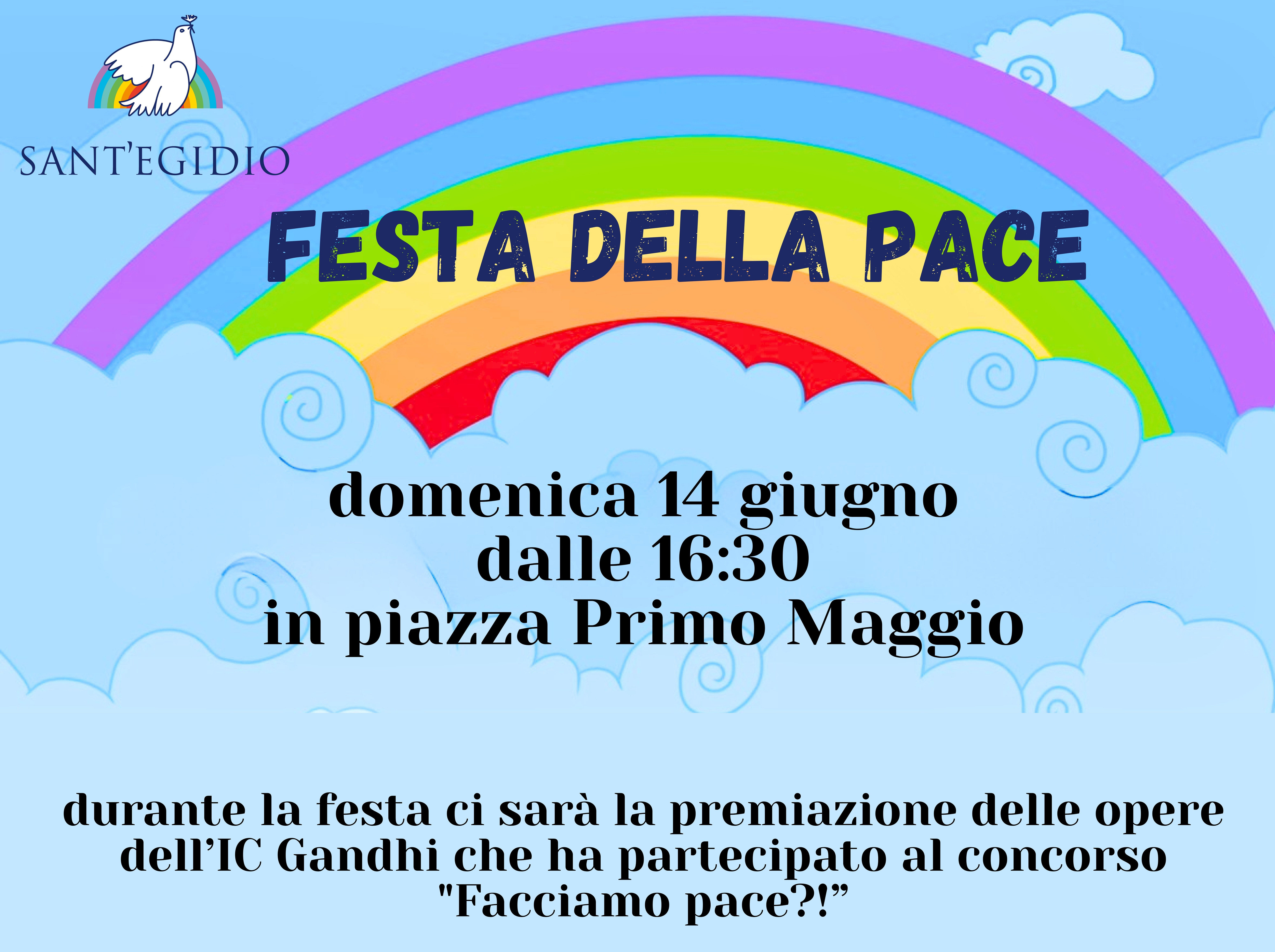 Il volantino della 'Festa della pace'