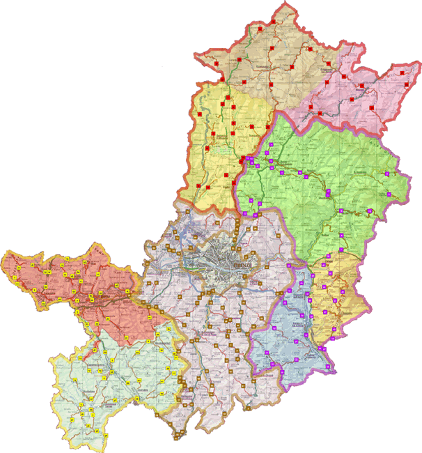 Mappa strade Città Metropolitana di Firenze
