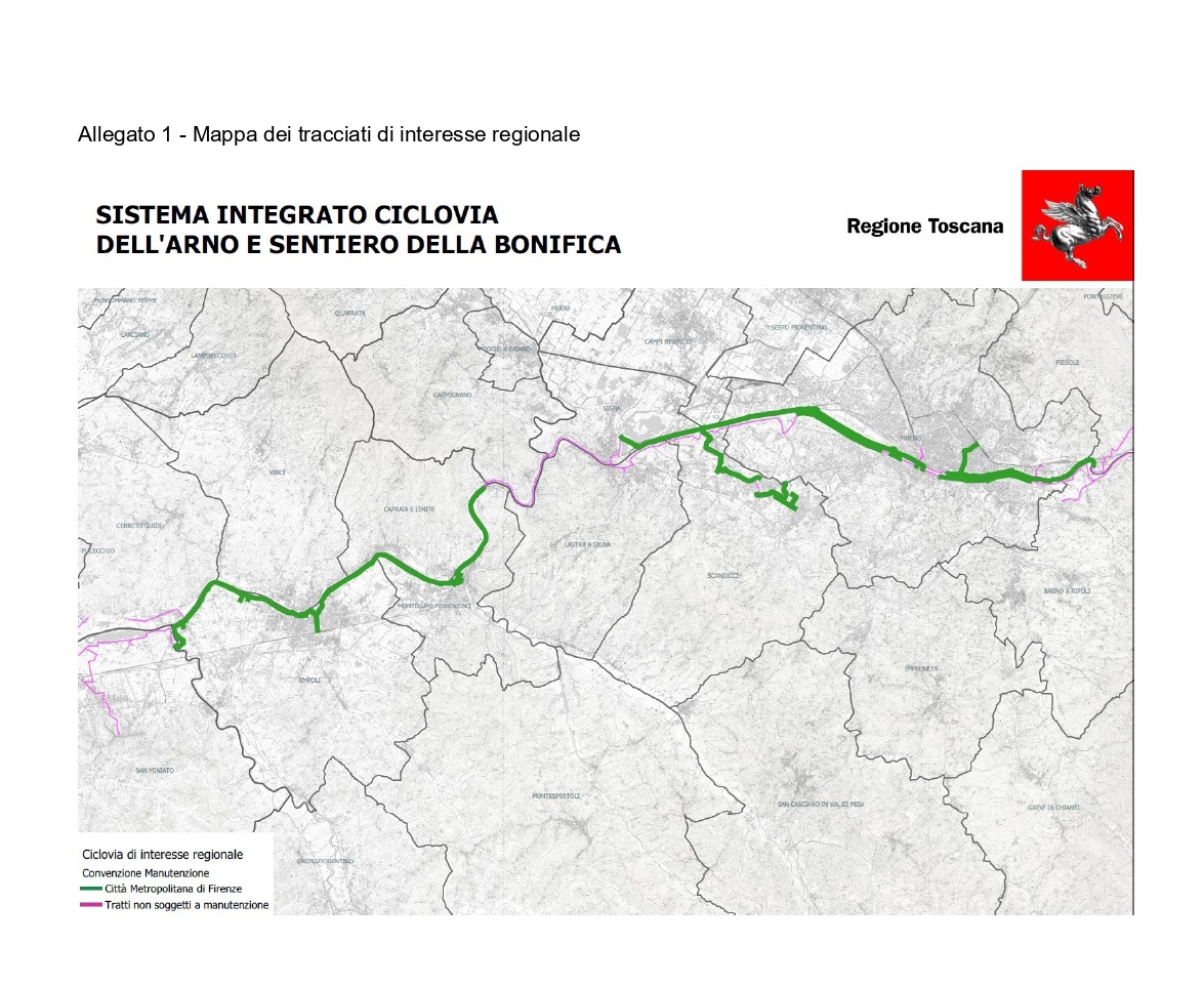 mappa ciclovia metropolitana