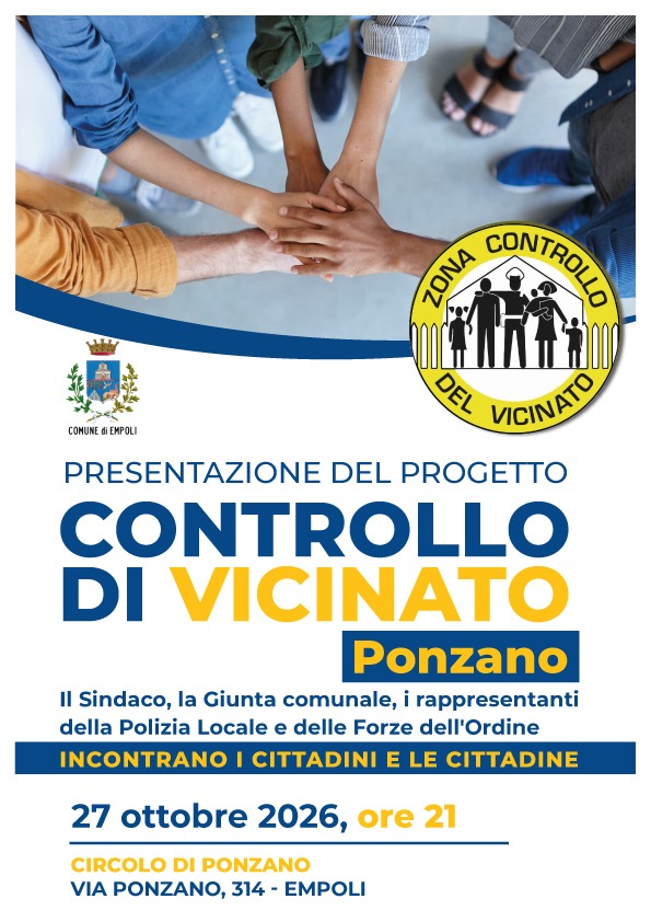 Controllo di Vicinato, incontro con la cittadinanza a Ponzano il 27 ottobre