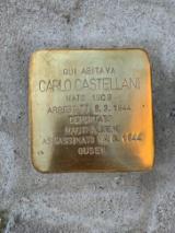 Pietra d’inciampo intitolata a Carlo Castellani (fonte foto da comunicato)