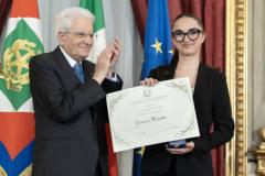 Ginevra Minetti con il presidente Mattarella (fonte foto comunicato stampa)