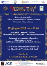 Baroque Festival Florence. Venerdì 27 giugno concerto finale - Sala capitolare di Santa Felicita