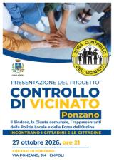 Controllo di Vicinato, incontro con la cittadinanza a Ponzano il 27 ottobre